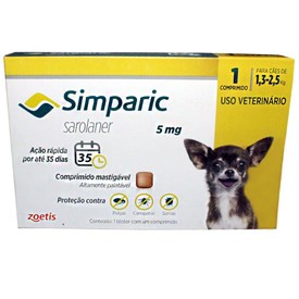 Antipulgas Simparic para Cães de 1,3 a 2,5kg 