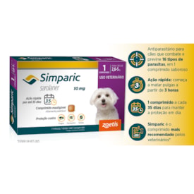 Antipulgas Simparic para Cães de 2,1 a 5kg - 1 Comprimido - imagem adicional