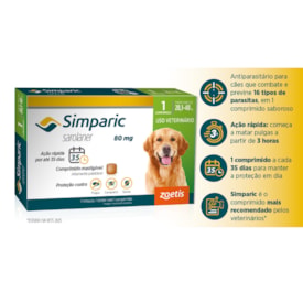 Antipulgas Simparic para Cães de 20,1 a 40kg - 1 Comprimido - imagem adicional
