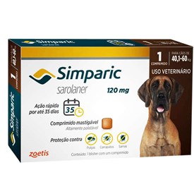 Antipulgas Simparic para Cães de 40,1 a 60kg com 1 Comprimido