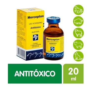 Antitóxico Mercepton Injetável de Uso Veterinário 20 ml