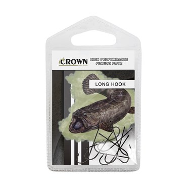 Anzol Crown Long Hook Black para Pesca com 10 Unidades
