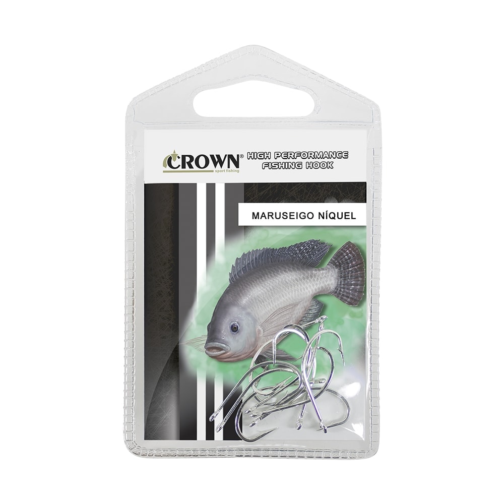 Anzol Crown Cristal Niquelado para Pesca com 10 Unidades