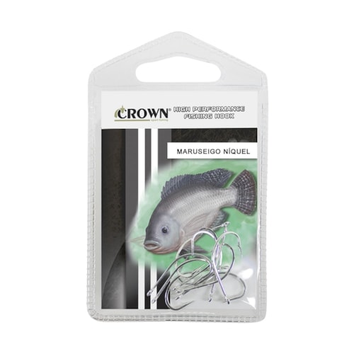 Anzol Crown Maruseigo Niquelado para Pesca com 10 Unidades