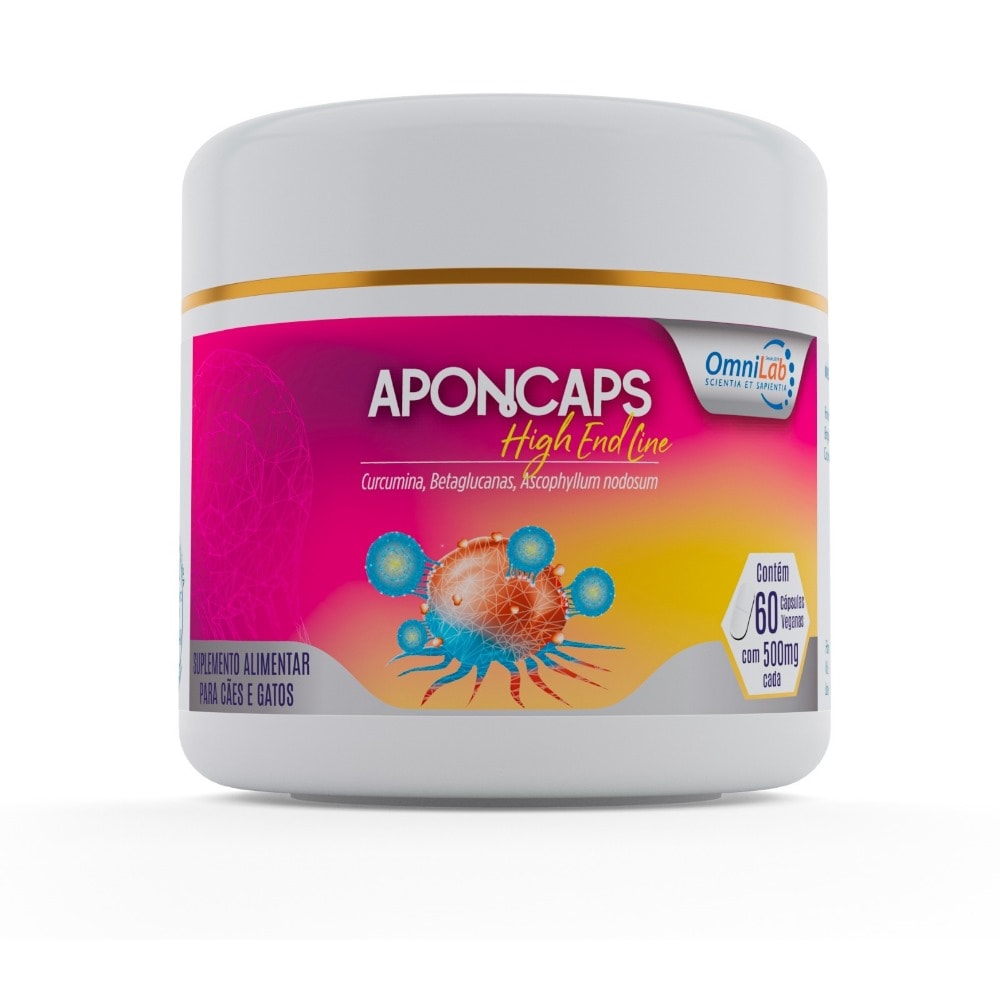 Aponcaps High end Line OmiLab Suplemento Alimentar Cães e Gatos 500 mg 60 Cápsulas