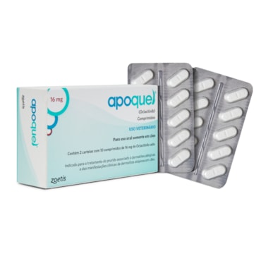 Apoquel Controle da Dermatite Atópica em Cães 16mg - 20 Tablets