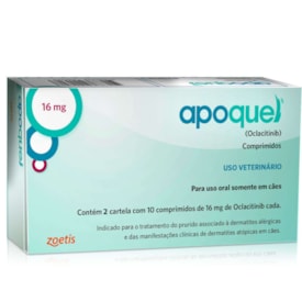 Apoquel Dermatológico 16 Mg Cães - 20 Tablets