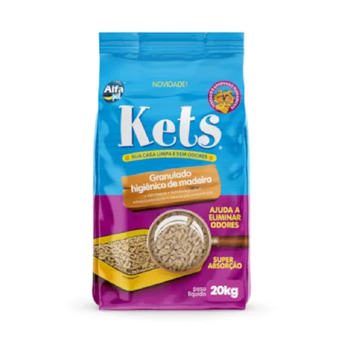 Areia Granulado Higiênico de Madeira Kets