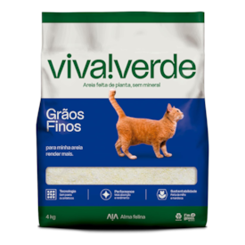 Areia Higiênica Biodegradável Viva Verde Limpeza Plena 4Kg