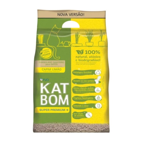 Areia Higiênica Capim Limão Katbom para Gatos 3kg