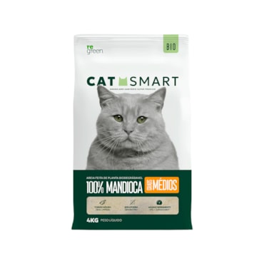 Areia Higiênica Cat Smart Bio Grãos Médios para Gatos 4 kg