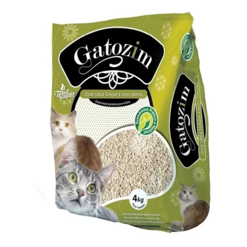 Areia Higiênica Granulada Gatozim para Gatos 4kg 100% Natural