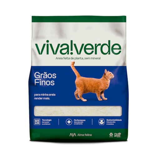 Areia Higiênica Viva Verde Grãos Finos 10KG