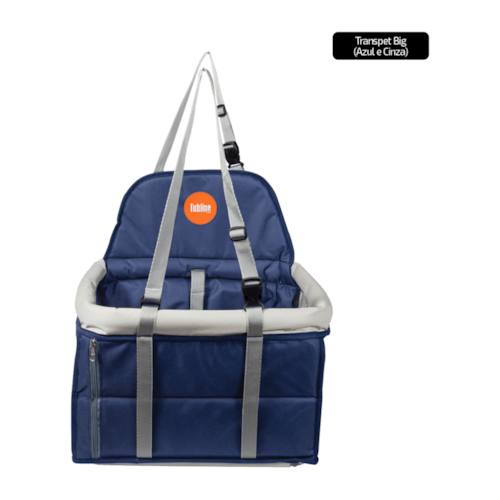 Assento Transpet Big Tubline para Transporte Pet até 15kg Azul e Cinza