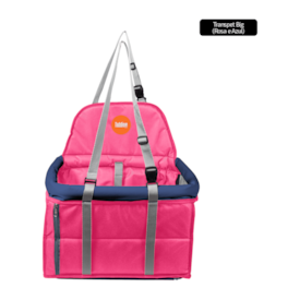 Assento Transpet Big Tubline para Transporte Pet até 15kg Rosa e Azul
