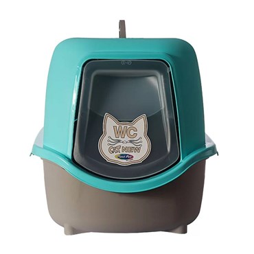 Banheiro Plast Pet WC Cat Box Azul para Gatos
