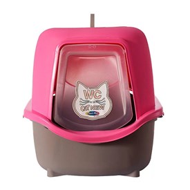 Banheiro Plast Pet WC Cat Box Rosa para Gatos 