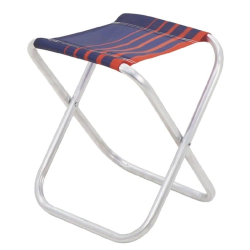 Banqueta de Praia Dobrável Tramontina Fiji em Alumínio – Azul Escuro e Laranja 92900300
