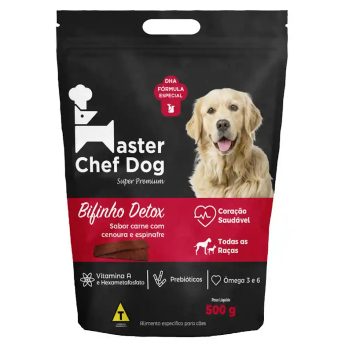 Bifinho Master Chef Dog para Cães Sabor Carne com Cenoura e Espinafre 500g