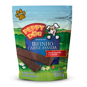 Bifinho Peppy Dog Sabor Carne Assada para Cães 500g