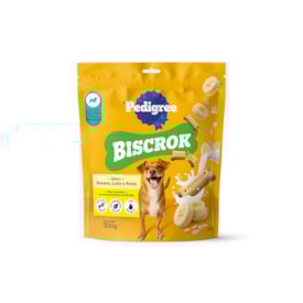 Biscoito Biscrok Pedigree Cães de Raças Pequenas Banana, Leite e Aveia 500 g