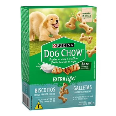 Biscoito Dog Chow Carinhos Integral para  Cães Filhotes Sabor Frango e Leite 300g