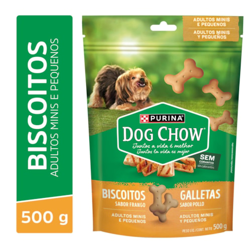 Biscoito Dog Chow para Cães Adultos de Pequeno Porte Sabor Frango 500g - imagem adicional