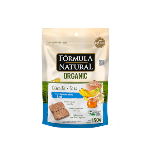 Biscoito Fórmula Natural Organic Sabor Banana, Aveia e Mel para Cães 150g