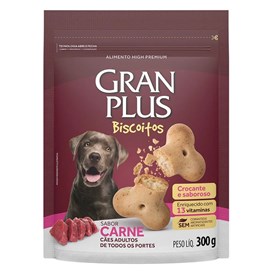 Biscoito Gran Plus para Cães Adultos Sabor Carne 300g