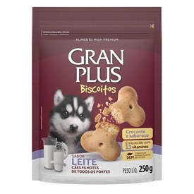 Biscoito Gran Plus para Cães Fihotes Leite e Carne 250g