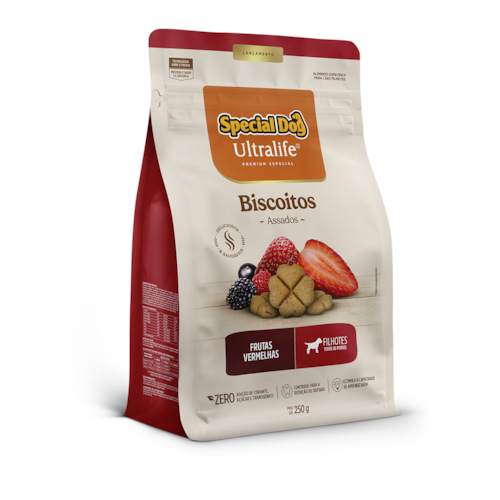 Biscoito Petisco Special Dog UltraLife Cães Filhotes Frutas Vermelhas 250 g