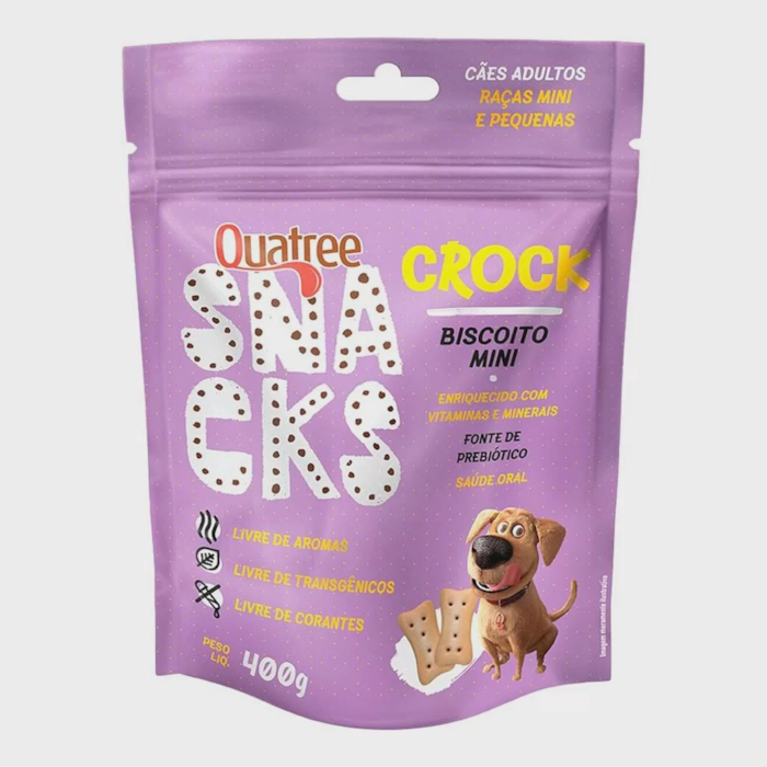 Biscoito Quatree Snacks Crock Mini para Cães Adultos 400g