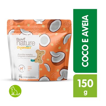 Biscoitos para Cães Organnact Be Nature Coco e Aveia 150g