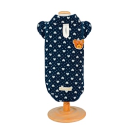 Blusa Soft Bonito pra Cachorro Urso Coração Marinho para Cães