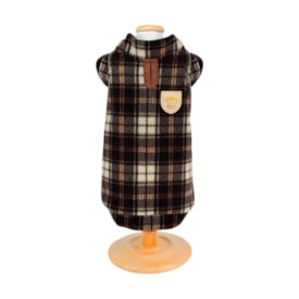 Blusa Soft Bonito pra Cachorro Xadrez Marrom para Cães