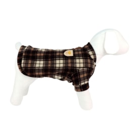 Blusa Soft Bonito pra Cachorro Xadrez Marrom para Cães - imagem adicional