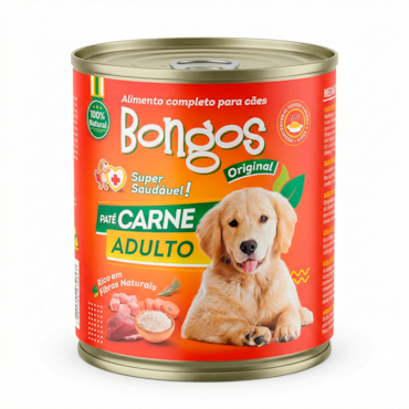 Bongos Patê para Cães Adultos Sabor Carne Lata 280g