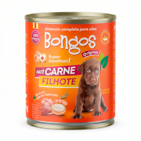 Bongos Patê para Cães Filhotes Sabor Carne Lata 300g