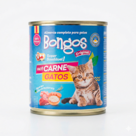 Bongos Patê para Gatos Adultos Sabor Carne Lata 300g