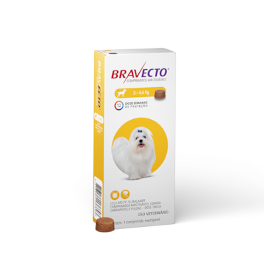 Bravecto Antipulgas e Carrapatos Cães de Até 4,5 kg | 112,5mg