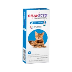 Bravecto Antipulgas Transdermal Para Gatos de 2,8 a 6,25 kg - 250 mg