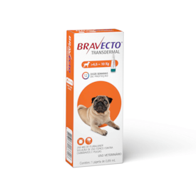 Bravecto Transdermal Antipulgas e Carrapatos Para Cães de 4,5 a 10 kg - 250 mg