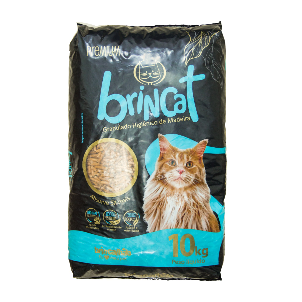 Brincat Granulado Higiênico de Madeira Premium Brincalhão 10 kg