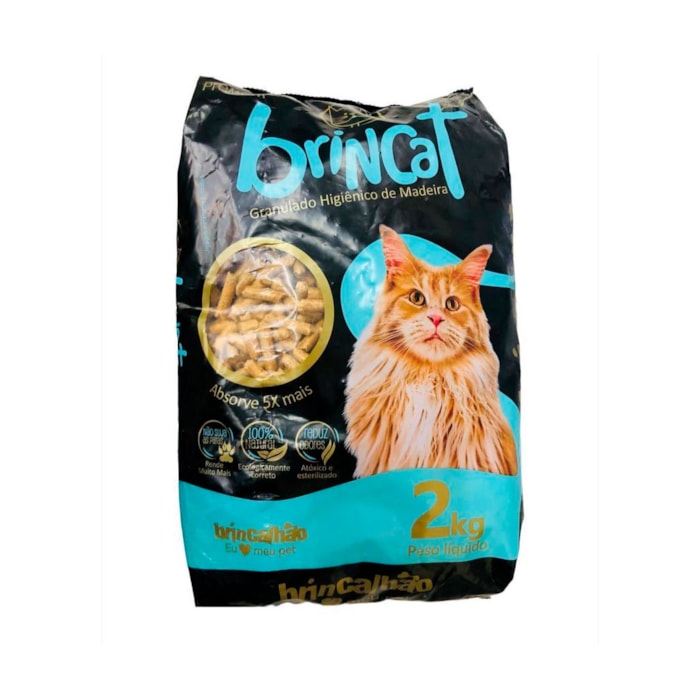 Brincat Granulado Higiênico de Madeira Premium Brincalhão 2kg