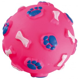 Brinquedo de Vinil Bola Com Patinhas Rosa 7,5cm - Home Pet