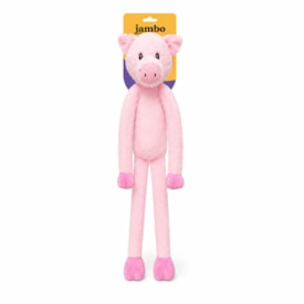 Brinquedo Mordedor de Pelúcia Jambo Long Leg Porco Rosa 75 cm