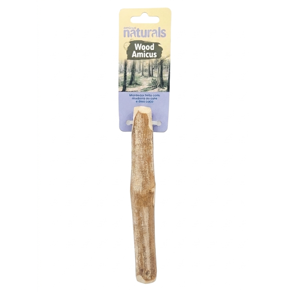 Brinquedo Mordedor Sustentável Amicus Madeira de Café Wood Rústico 20 cm