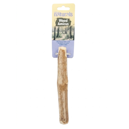 Brinquedo Mordedor Sustentável Amicus Madeira de Café Wood Rústico 20 cm