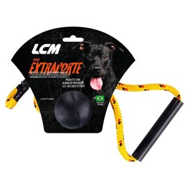 Brinquedo Para Cães Bola Maciça Com Corda Extra Forte 80mm - LCM