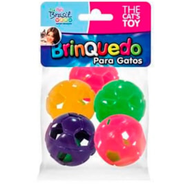 Brinquedo para Gatos Bolinhas de futebol coloridas com 5 unidades - THE PETS